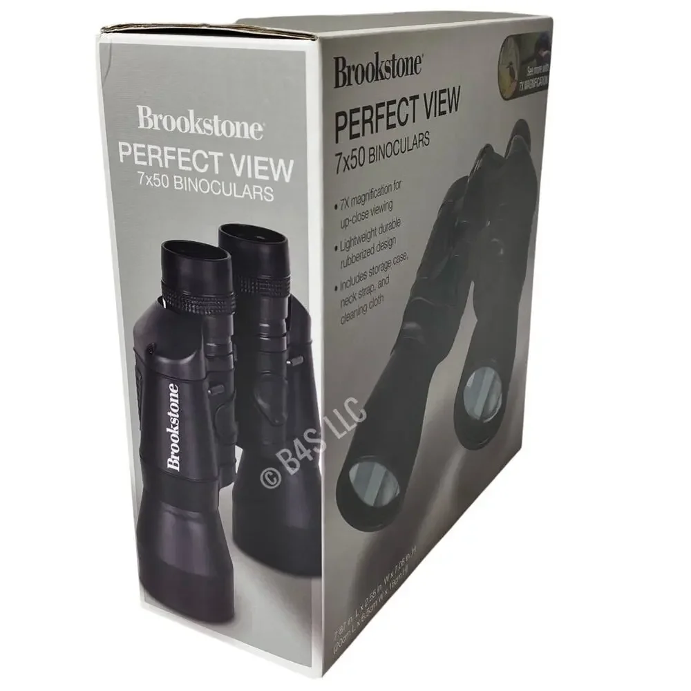 Brookstone Perfect View 7x50 Binoculars w/ Case Strap Cloth